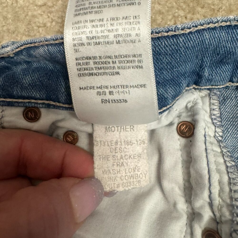 MOTHER The Slacker Fray Jeans Love Drunk Cowboy Raw Hem Size 25 - Picture 5 of 9